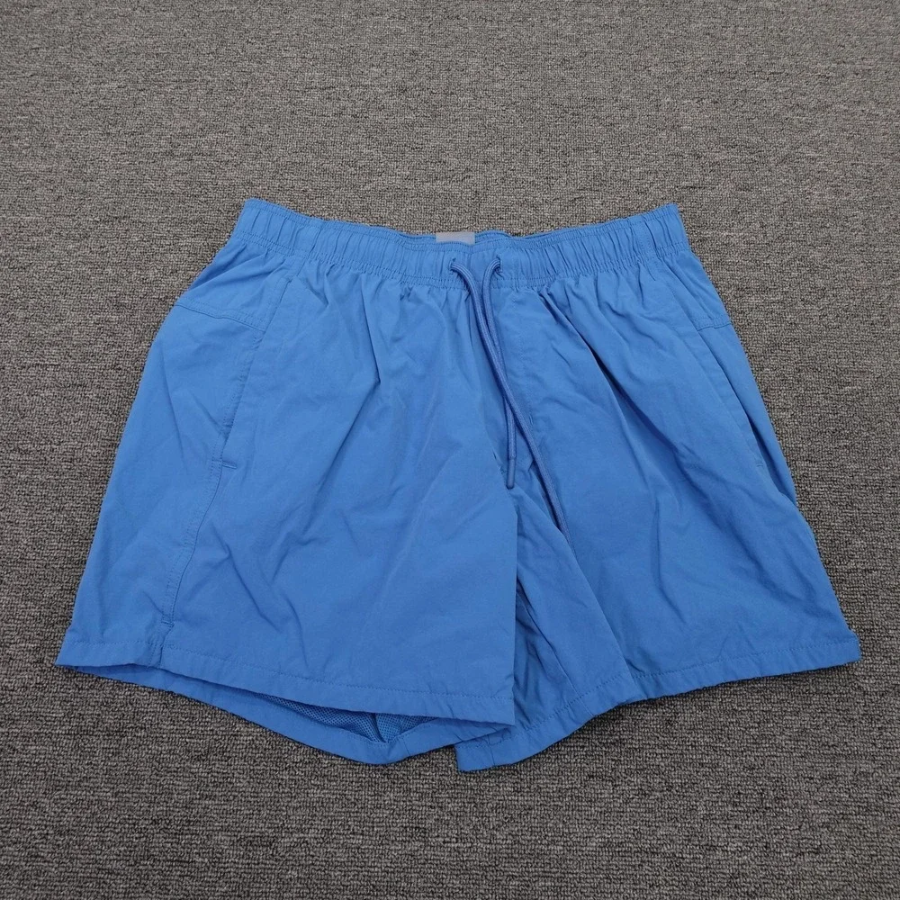 VRST Swim Shorts Mens Medium Blue Solid Mesh Lined Trunks Drawstring